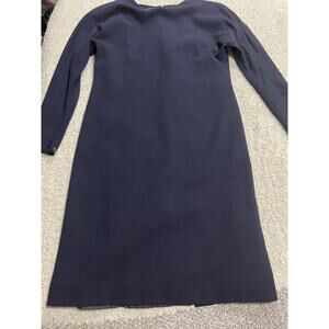 VTG Jean Muir Studio Dress Sz 6 Long Sleeve Classic 100% Wool Lined Navy Blue